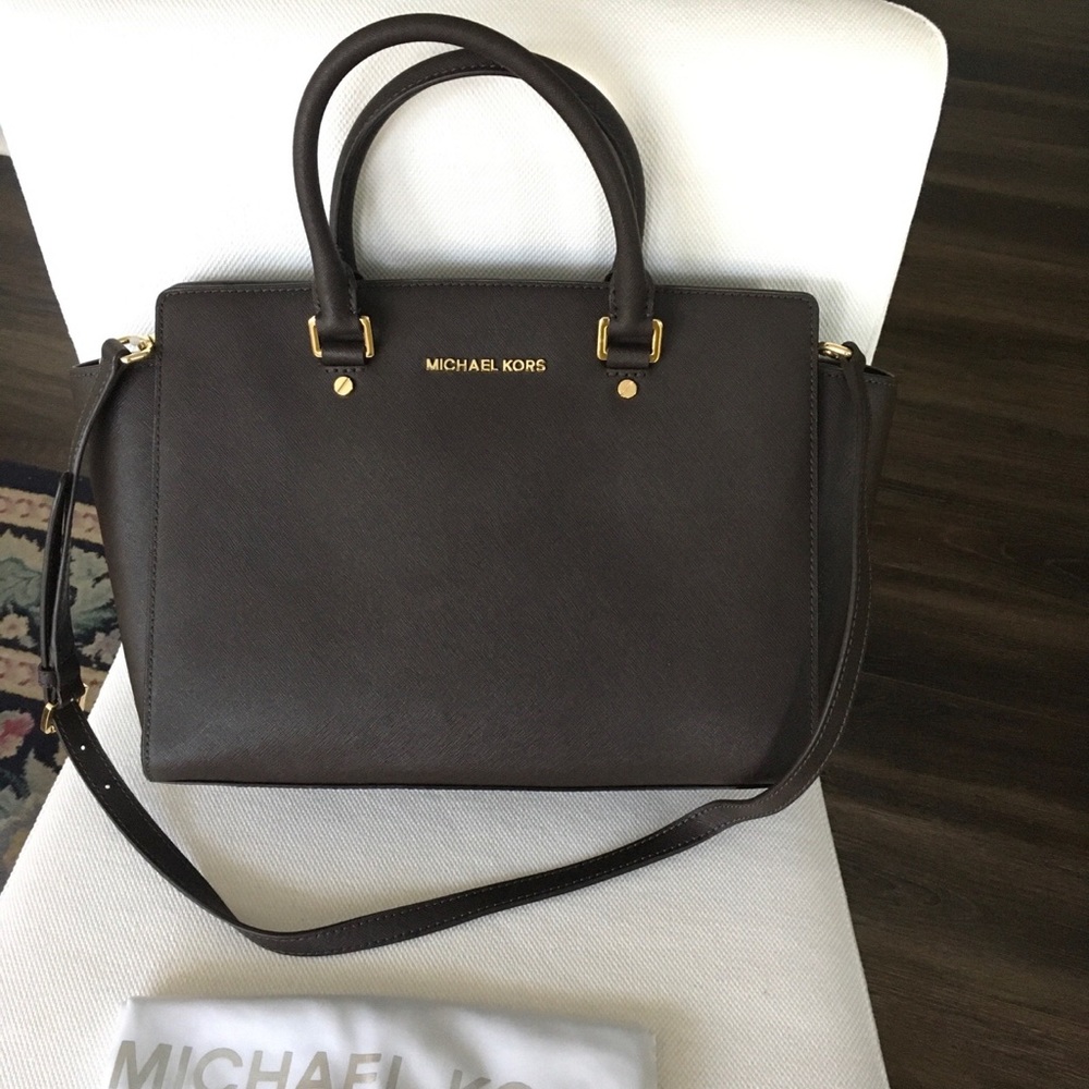 NWT Michael Kors large Selma satchel coffee